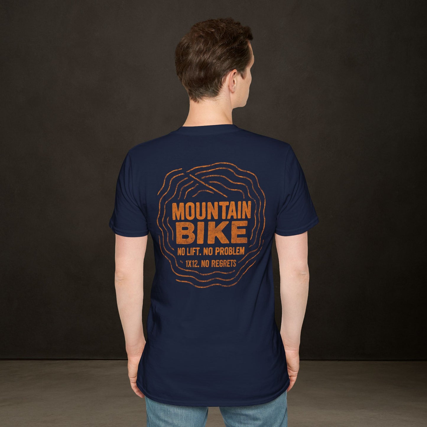 No Lift No Problem | Mountain Bike Topo Line T-Shirt