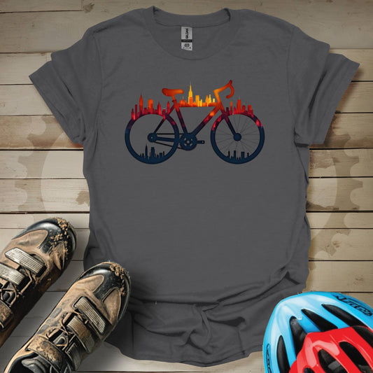 Skyline in a Bike T-Shirt