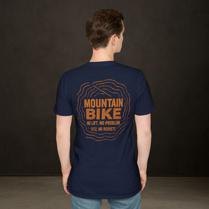 No Lift No Problem | Mountain Bike Topo Line T-Shirt